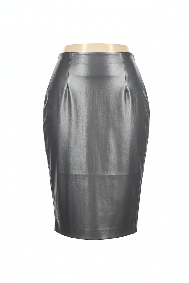 Jupe Crayon Grise Brillante Chic