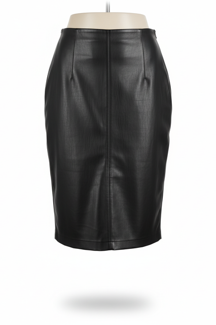 Jupe Crayon Similicuir Noire Chic