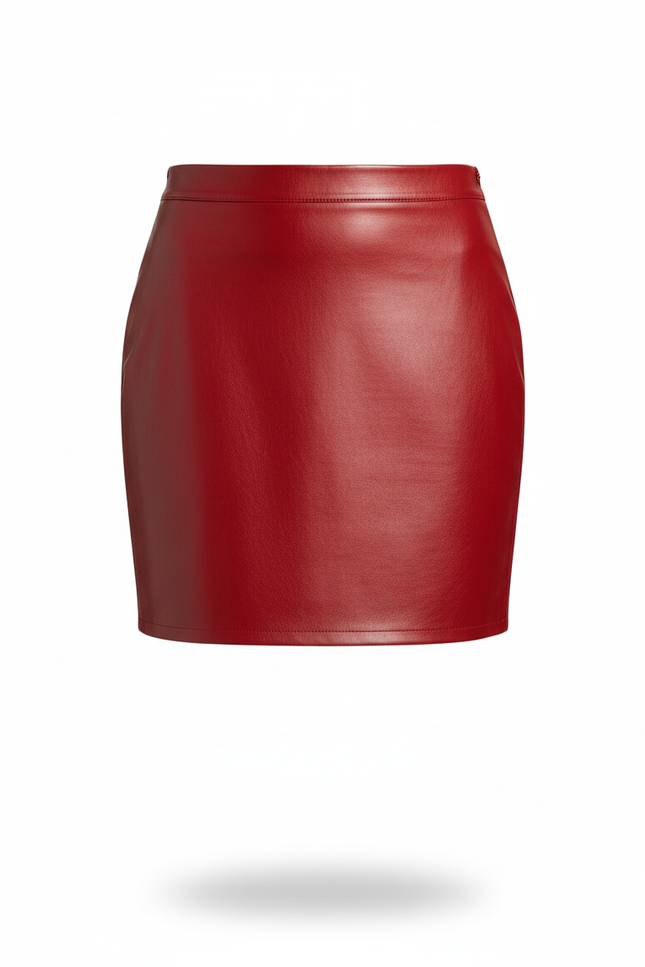 Jupe Crayon Rouge Brillante Chic
