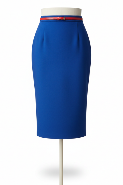 Jupe Crayon Bleue Midi Chic