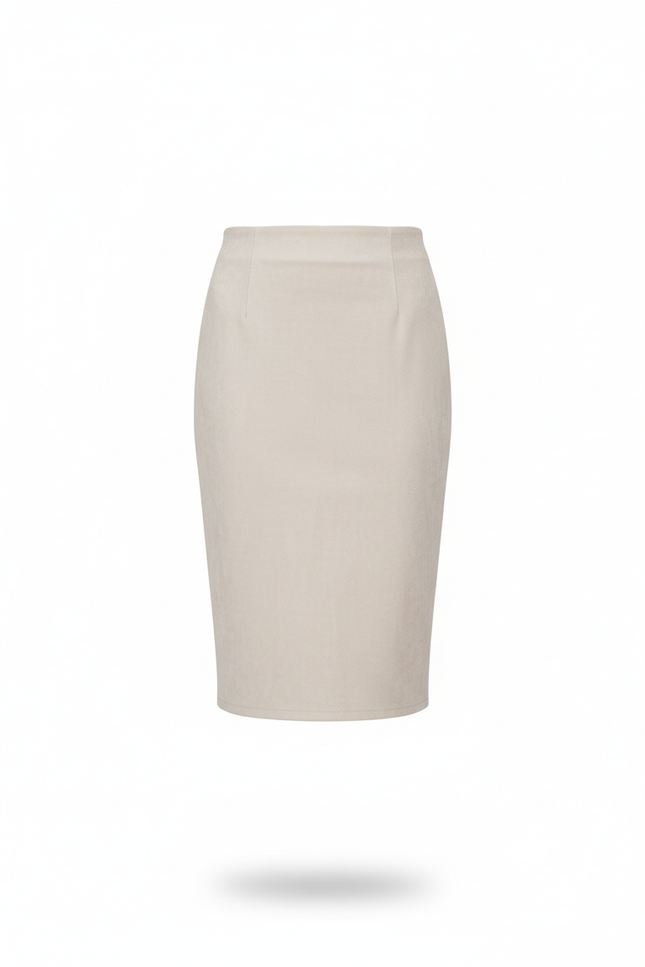 Jupe Crayon Beige Femme