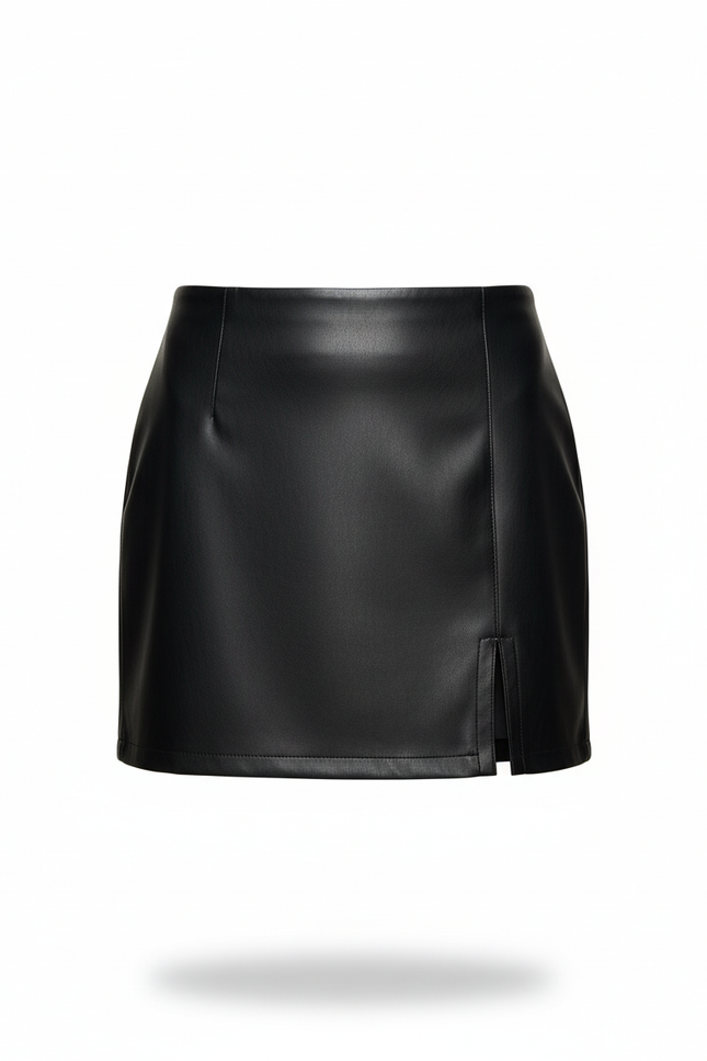 Jupe Crayon Similicuir Fendue Chic