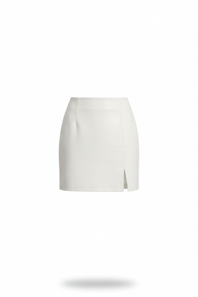 Jupe Crayon Blanche Fendue Chic