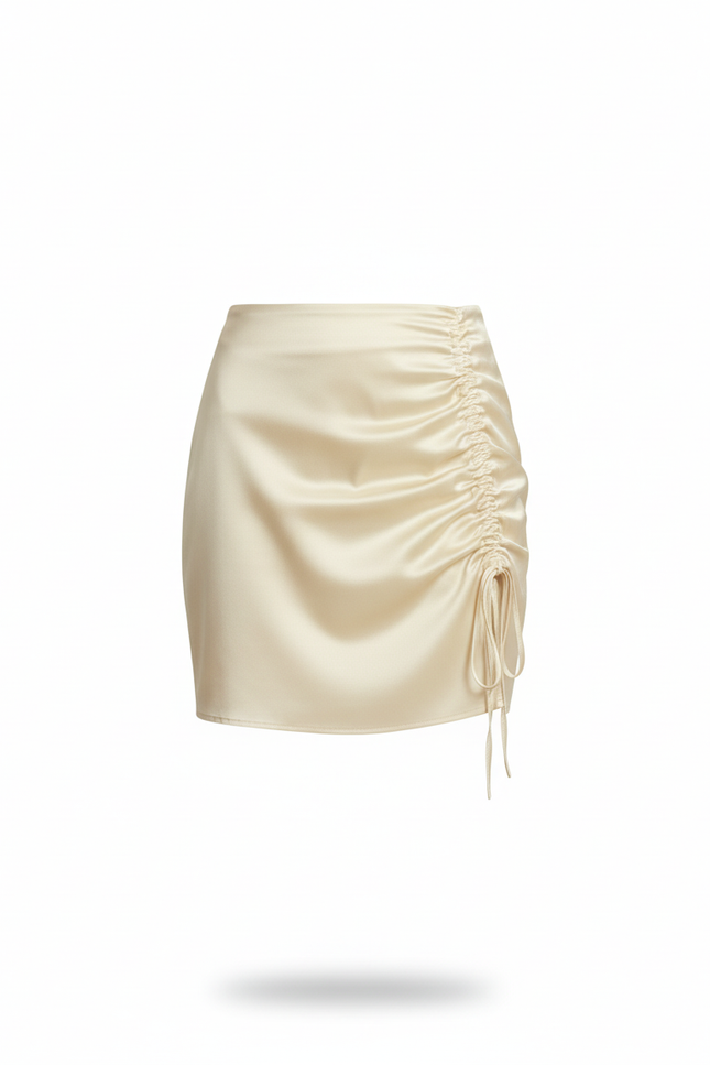 Jupe Crayon Satinée Froncée Chic