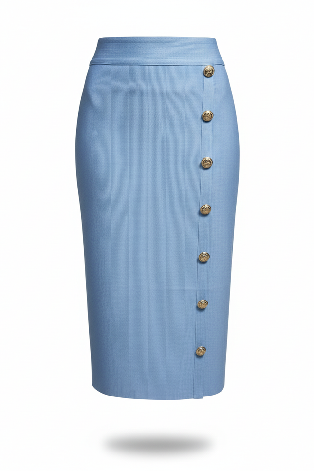 Jupe Crayon Avec Bouton