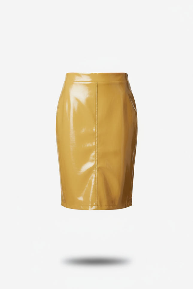Jupe Crayon Jaune Brillant Bodycon