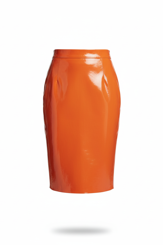 Jupe Crayon Orange Brillante Chic