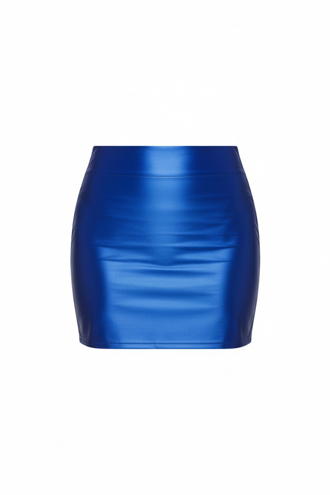 Jupe Crayon Bleu Royal Brillante Moulante