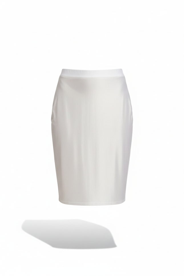 Jupe Crayon Blanche Brillante Chic