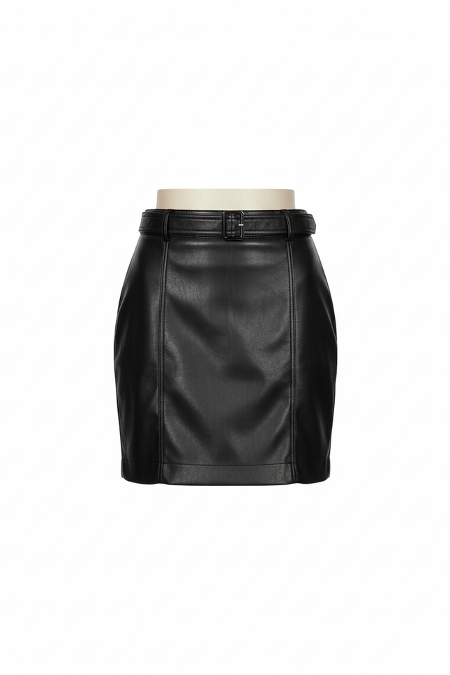 Jupe Crayon Noire Brillante Chic