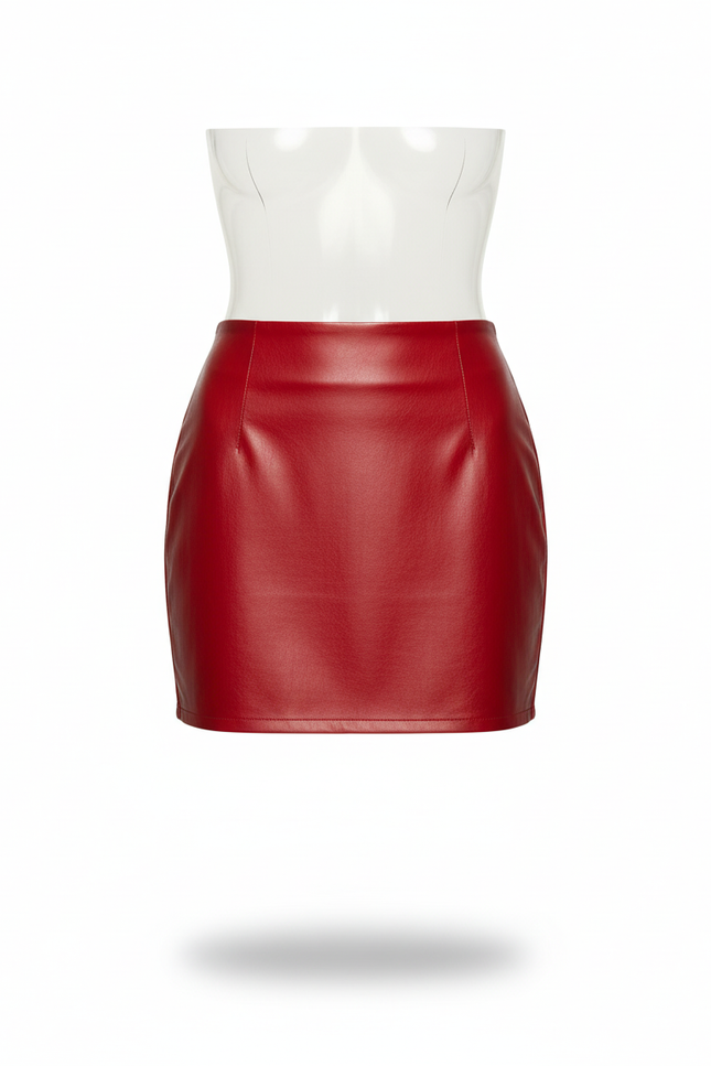 Jupe Crayon Rouge Brillante Chic