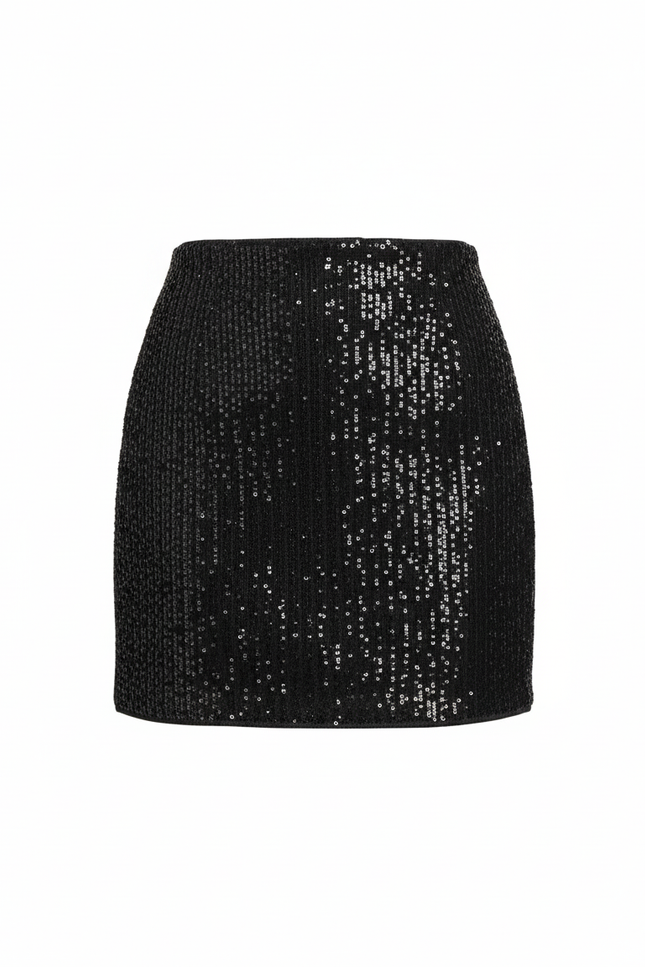Jupe Crayon Noire Paillettes Chic