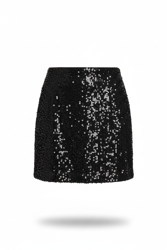 Jupe Crayon Noire À Paillettes Chic