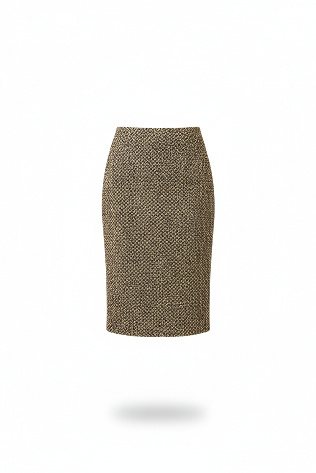 Jupe Crayon Tweed Dorée Chic