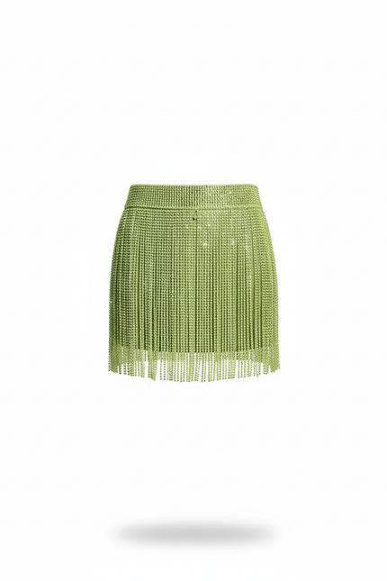 Jupe Crayon Néon Franges Scintillantes Chic