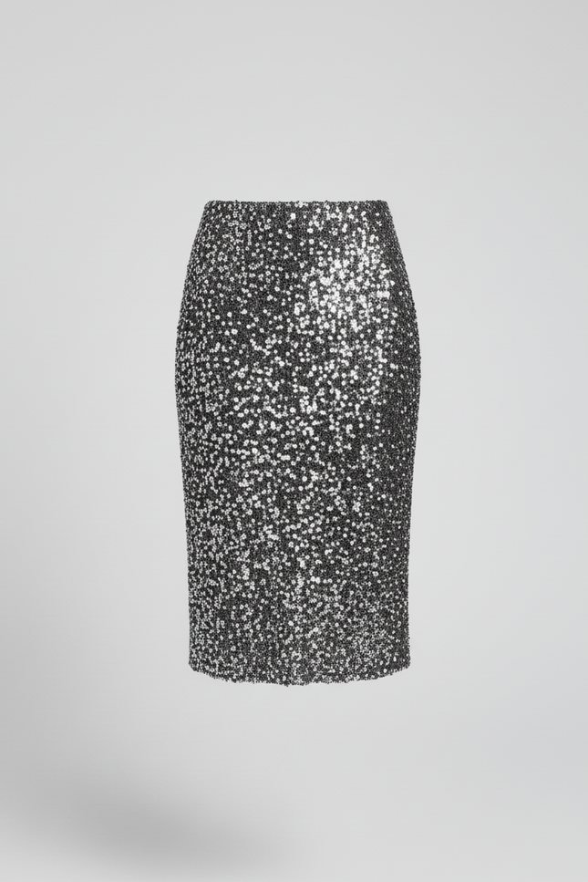 Jupe Crayon Noire Paillettes Élégante
