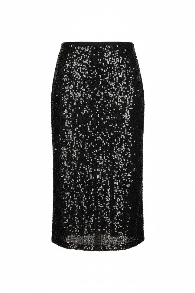 Jupe Crayon Noire Paillettes Chic