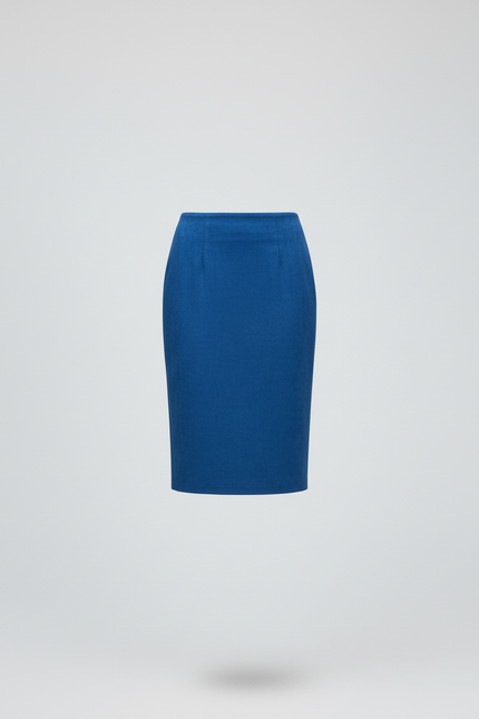 Jupe Crayon Bleue Suède Chic