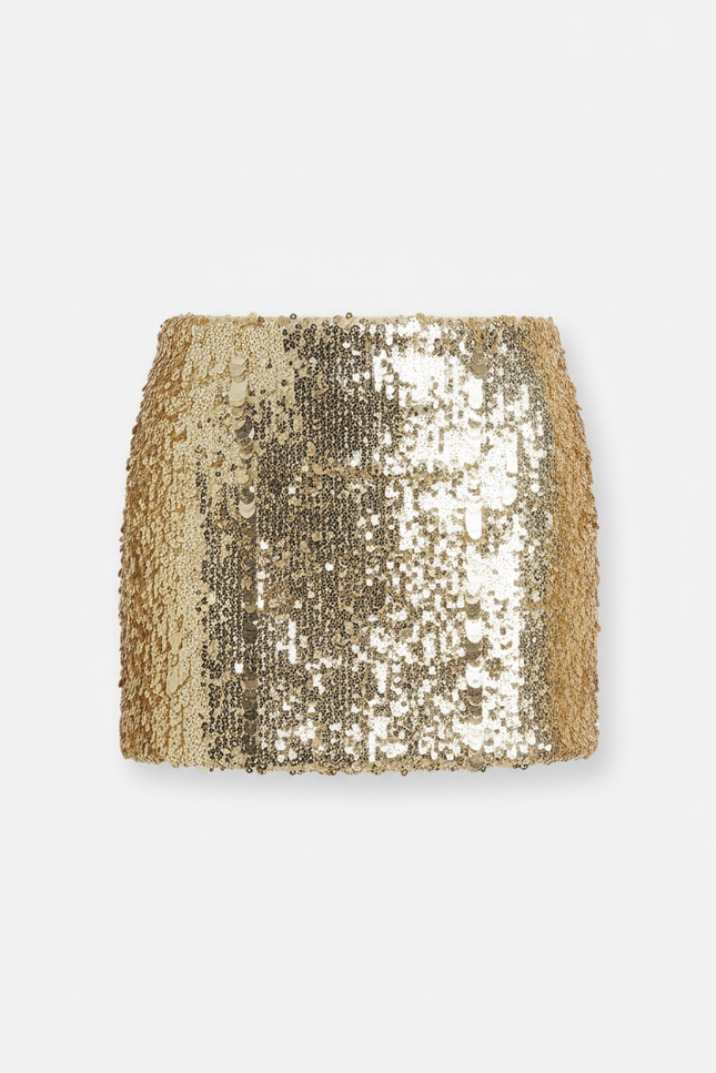 Jupe Crayon Dorée Paillettes Éclatante