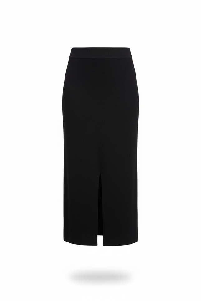 Jupe Crayon Noire Fendue Chic