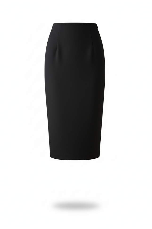 Jupe Crayon Noire Taille Haute Chic