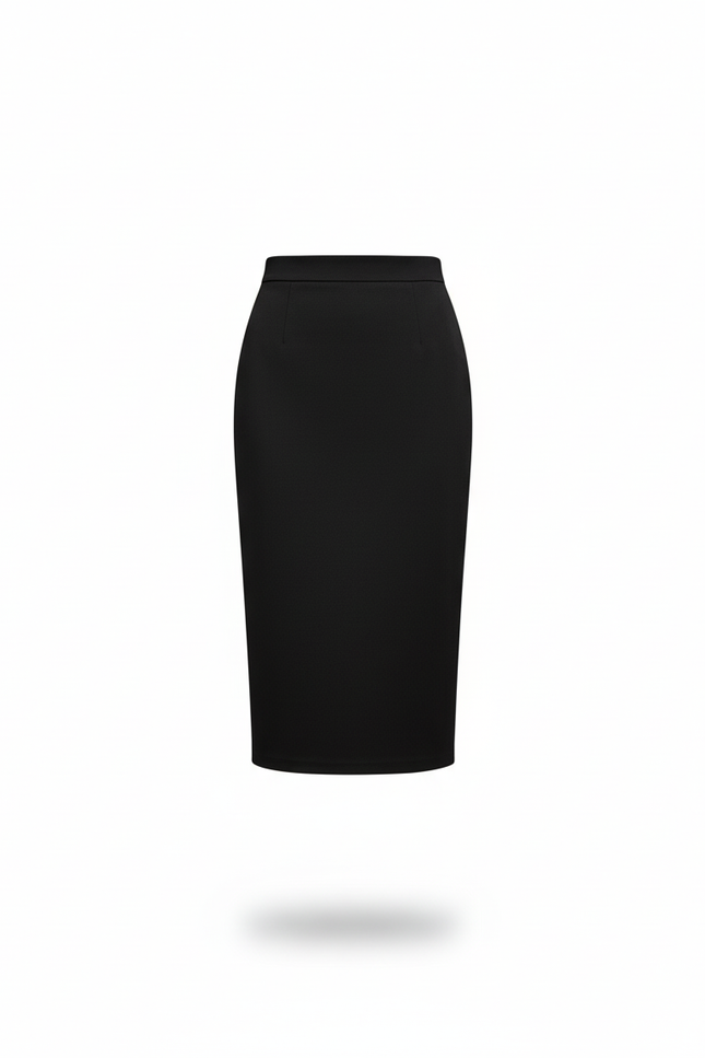 Jupe Crayon Noire Taille Haute Élégante