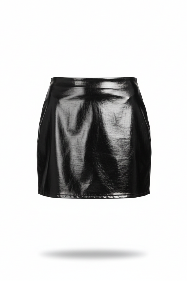 Jupe Crayon Noire Vernie Chic