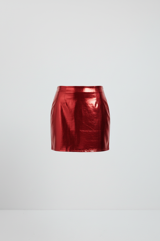 Jupe Crayon Rouge Brillante Sexy