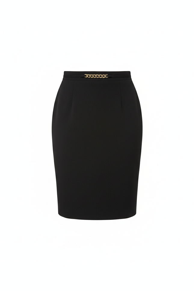 Jupe Crayon Noire Taille Haute Chic
