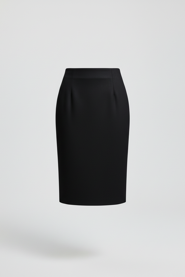 Jupe Crayon Noire Taille Haute Élégante