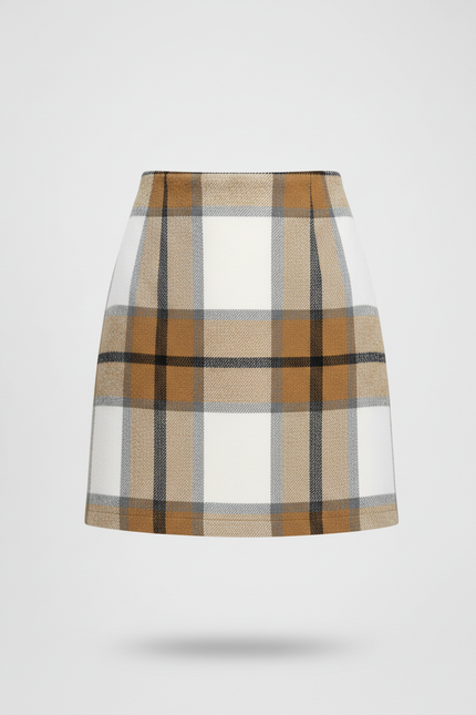 Jupe Crayon Laine Plaid Chic