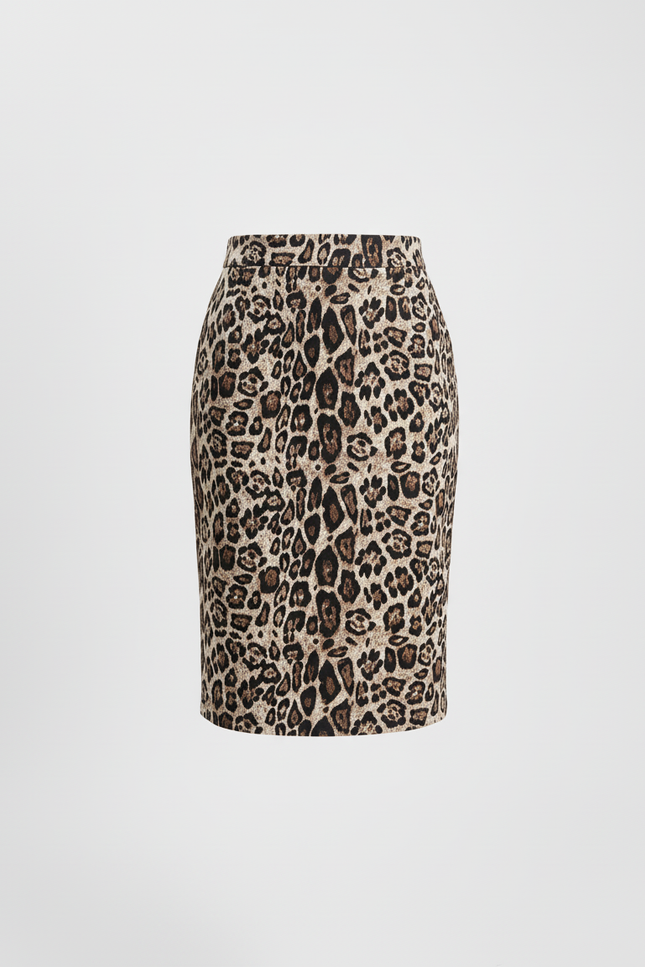 Jupe Crayon Imprimé Léopard Suède Chic