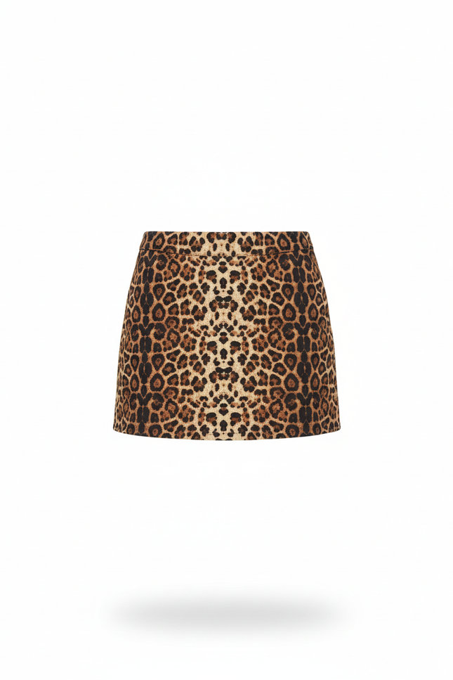 Jupe Crayon Imprimé Léopard Mini Chic