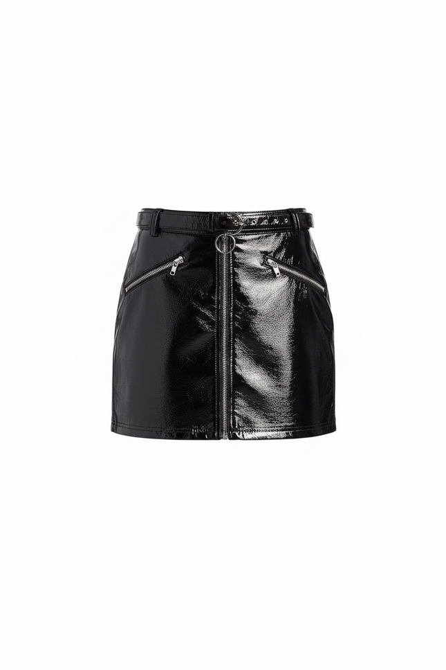 Jupe Crayon Noire Vernie Chic