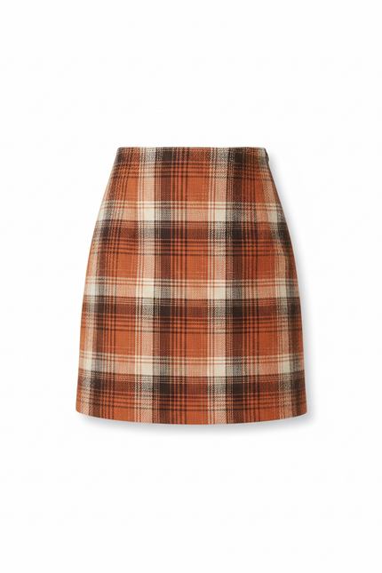 Jupe Crayon Écossaise Laine Chic