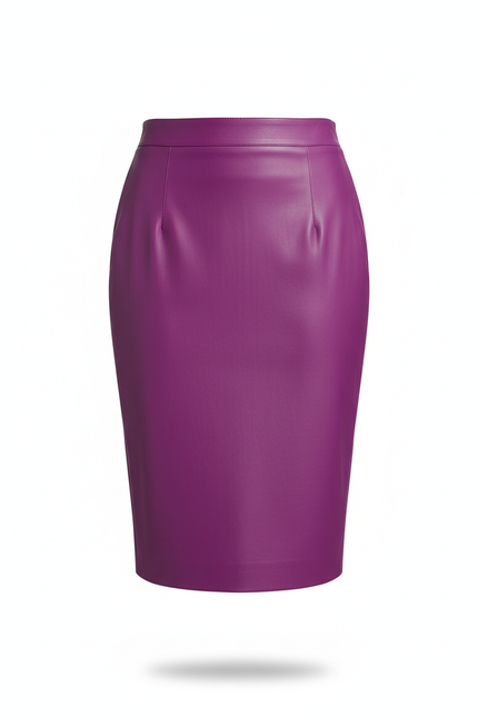 Jupe Crayon En Cuir Taille Haute