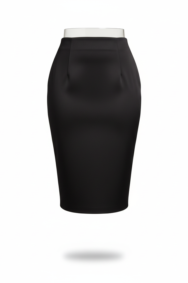Jupe Crayon Noire Taille Haute Élégante