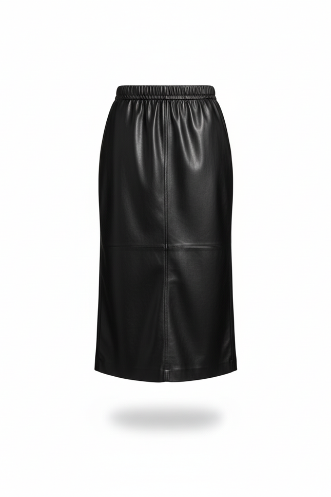 Jupe Crayon Noire Similicuir Chic