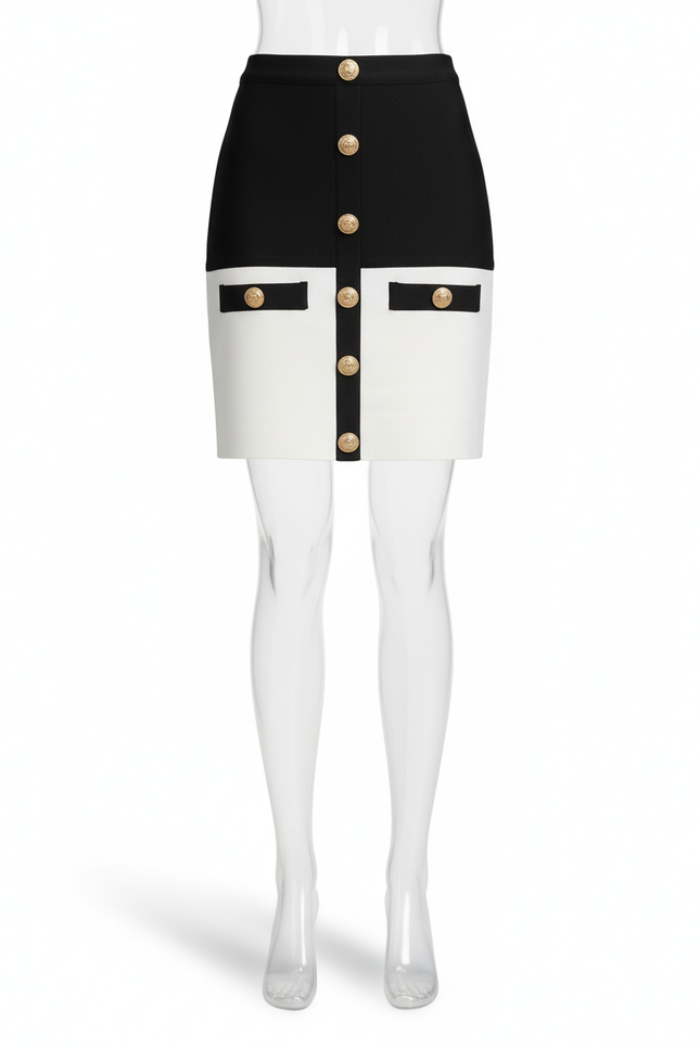 Jupe Crayon Boutonnée Devant