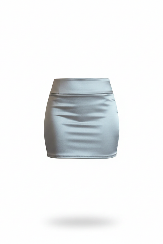 Jupe Crayon Gris Satinée Élégante