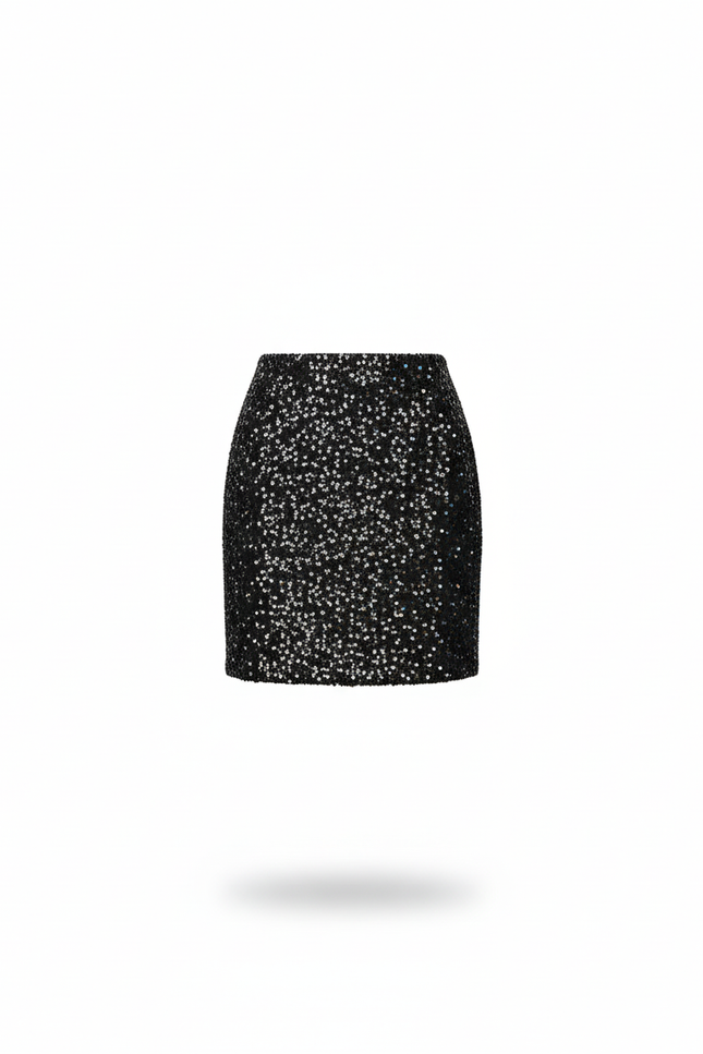 Jupe Crayon Noire Scintillante Chic