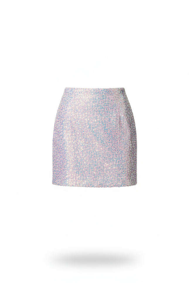 Jupe Crayon Pailletée Irisée Chic