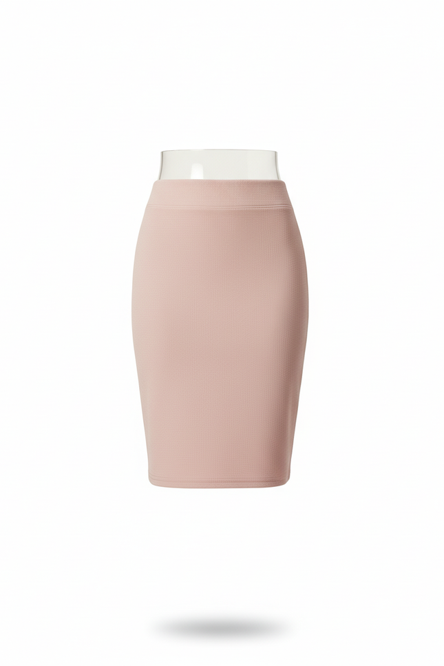 Jupe Crayon Rose Pâle Élastique Chic