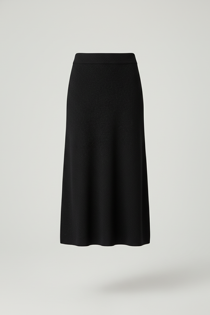 Jupe Crayon Noire Maille Élégante
