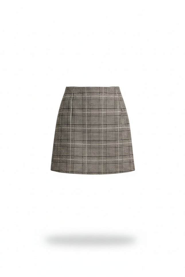 Jupe Crayon Laine Carreaux Chic