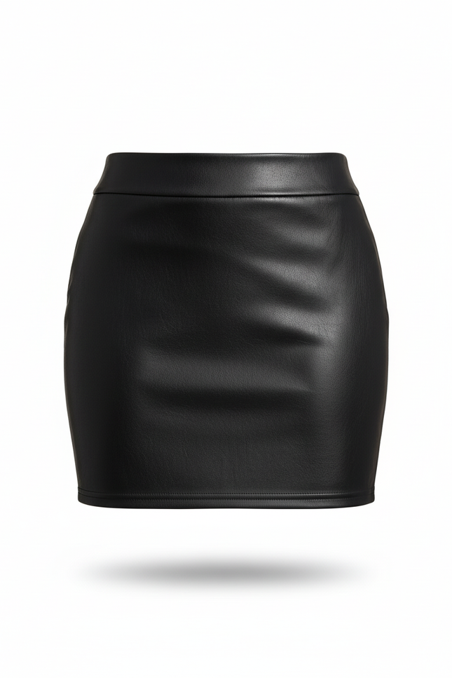 Jupe Crayon Noire Similicuir Sexy