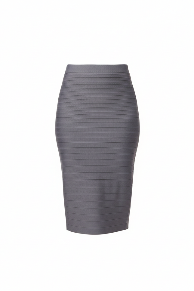Jupe Crayon Grise Bandage Élégante