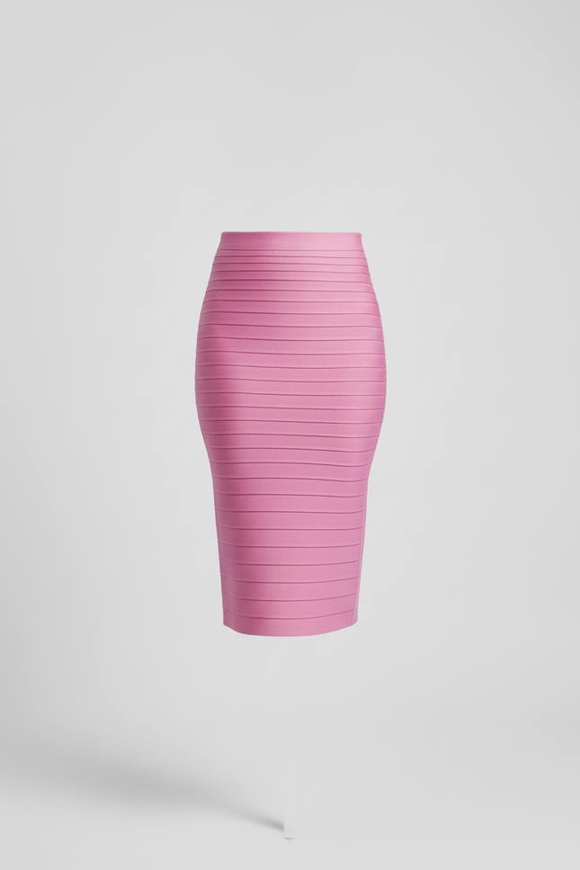 Jupe Crayon Rose Bandage Chic