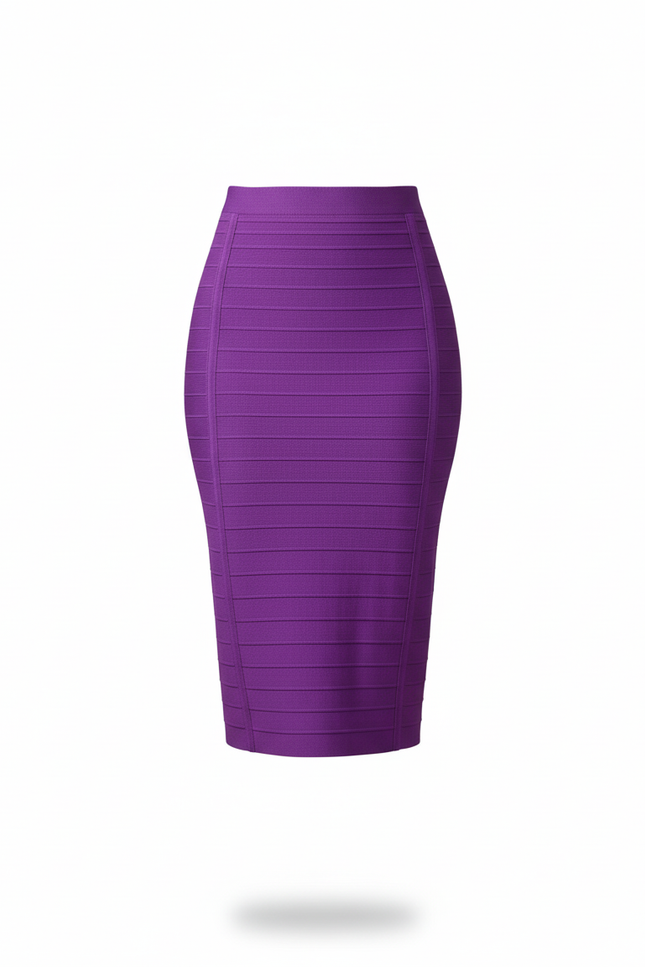 Jupe Crayon Violette Bandage Chic