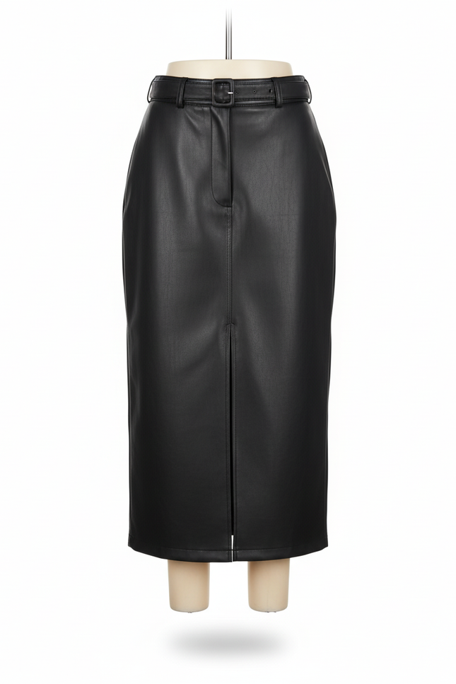 Jupe Crayon Cuir Longue